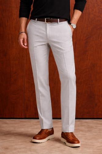 Image of Louis Philippe Men's Comfy Tapered fit Knitted & 4 Way Stretch Casual Trouser