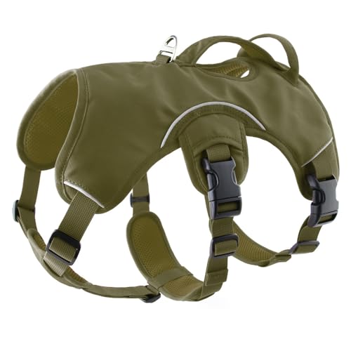 Sighthound Harness | Whippets, Greyhounds & Lurchers | Escape Proof (Olive Green,S(54-69cm))