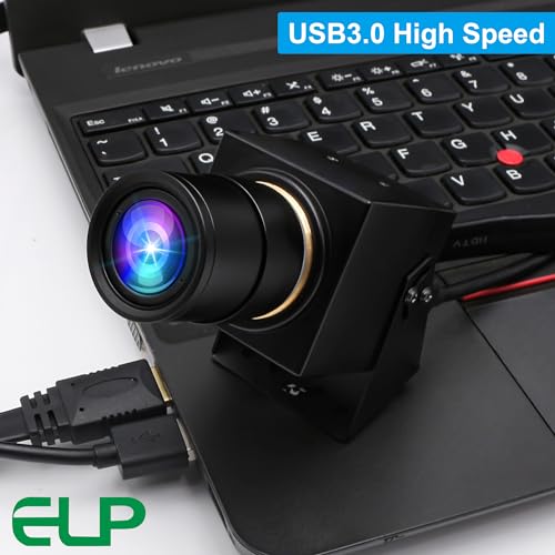 IEights Câmera HDMI 4K USB3.0 4K 60fps 2,8-12 mm Zoom Webcam para computador, mini câmera Lightburn