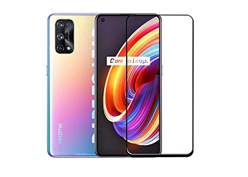 Image of Tempered Glass Screen Protector Compatible For Realme X7 5G Full Screen Coverage (Except Edge to Edge) and Free Complete Easy Installation kit