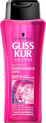 Schwarzkopf Gliss Kur - Champú seductor largo, 3 unidades (3 x 250 ml)
