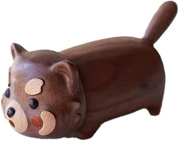 Toothpick Dispenser, Whole Wood Hollowed Out Toothpick Holder Home Kitchen Restaurant Christmas Thanksgiving Birthday Gift for Friend Family Decoration Red Panda