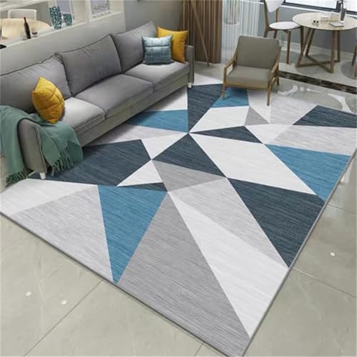 RUGMRZ Alfombra Espuma Bebe Alfombras Pelo Corto Salon Alfombra Gris Azul Cristal Corto Terciopelo Material Lavable Alfombra Infantil Juvenil 140x210cm