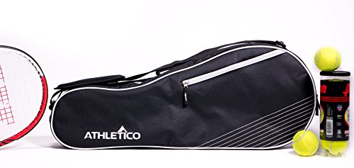 Athletico 3 Racquet Tennis Bag | Padded To Protect Rackets & Lightweight | Professional Or Beginner Tennis Players | Unisex Design For Men, Women, Youth And Adults (Black) #TOP5