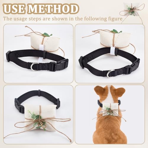 DELORIGIN Ringträger Hund Eheringkissen Für Hundehalsband Aufbewahrung von Paarringen Für Verlobung Heiratsantrag Haustierzubehör Für Kleine Hunde Zeremonie Party