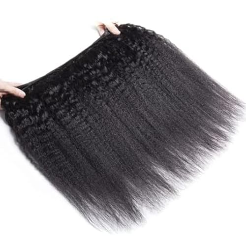 Extensiones de pelo real Yaki lacio sin procesar de 71 cm, negro natural con mínimo olor 4