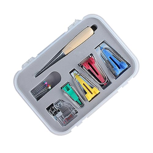 Gogogmee Multi-function Sewing Machine Tool Kit Bias Binder Foot Set 10 Pcs Ball Point Pins for Quilting Projects