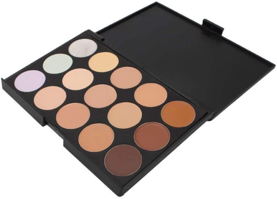 1Pack Professional 15 Colour Concealer Palette Camouflage Contour Cosmetic Set Eye Face Cream Contour Kit Contouring Highlighter Makeup Palette For Natural Cover