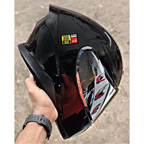 Image of Safety Caution Sign Quotes and Blood Group Helmet Stickers for Bike Riders Multicolor Vinyl Sticker 3 x 1.8 inch (AB-)