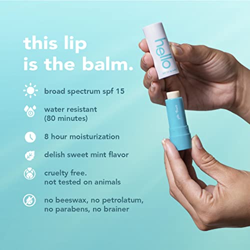 Hello Moisturizing Vegan Lip Balm Spf 15, Sweet Mint, Beeswax Free, Petrolatum Free, And Parabens Free, 0.15 Ounce (Pack Of 3) #TOP3