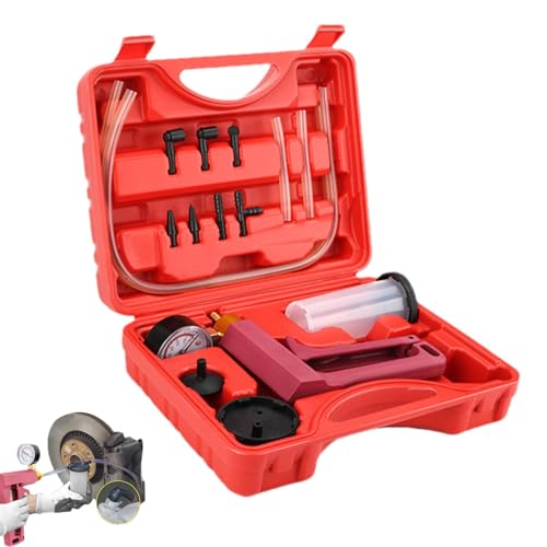 Pompa di sfiato dei Freni, Set di Ventilazione dei Freni, di sfiato della Frizione, 2 in 1, Tenuta a Mano, con Adattatore per manometro, Dispositivo di sfiato dei Freni e Pompa a Vuoto Manuale