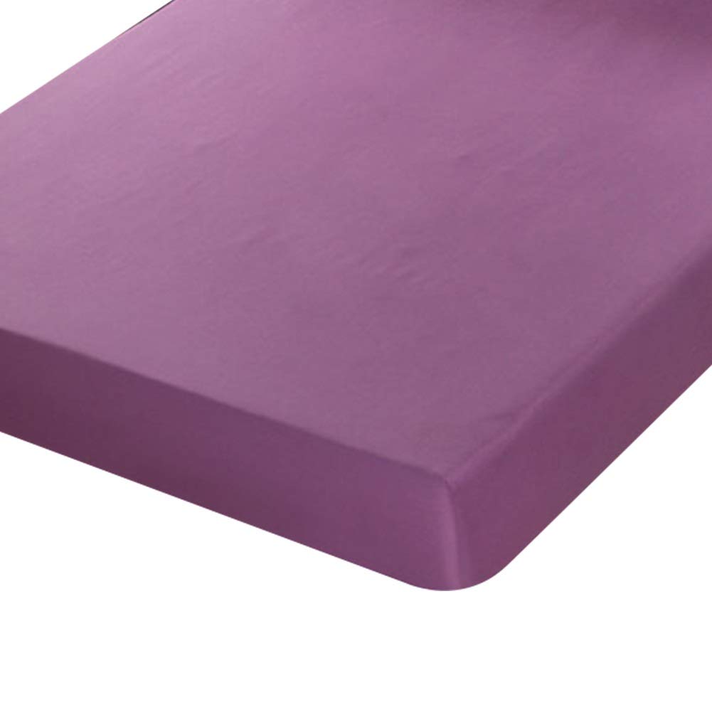 Bed Sheet, Polyester Fiber Super Soft Bed Sheet, Mattress Protector, Suitable For Water Bed Spring Bed 28 Cm High Mattress (Color : Purple, Size : 180x200cm)