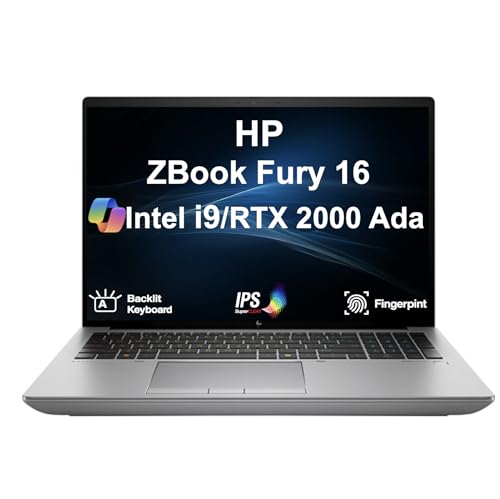 HP ZBook Fury 16 Mobile Workstation 16.0" 60Hz IPS WUXGA Display (Intel i9-13950HX, RTX 2000 Ada 8GB, 32GB DDR5, 1TB SSD, Backlit KB, Fingerprint, 2 Thunderbolt 4, WiFi 7, Webcam, Win 11 Pro)