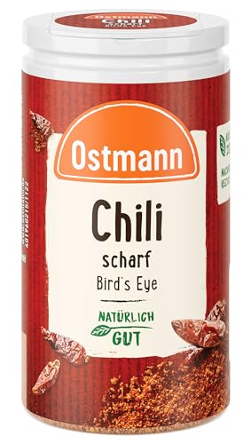 Ostmann Gewürze - Chili scharf Bird´s Eye | Feurige Schärfe für Fleischgerichte und Eintöpfe | 35 g in der Streudose