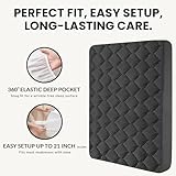 Casabella Mattress Topper - 4 Layer Gel Memory Foam Mattress Topper King Size Bed with Extra Deep Pocket - Hotel Quality Breathable Super Comfort Mattress Pad King Size Bed(150x200) - Grey - Image 5