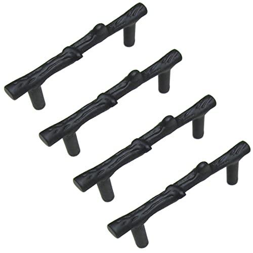 Generic 4Pcs Twig Branch Cabinet Drawer Pulls Handles Furniture Handle Black Modern European Style Decorative Handle Wardrobe Handle