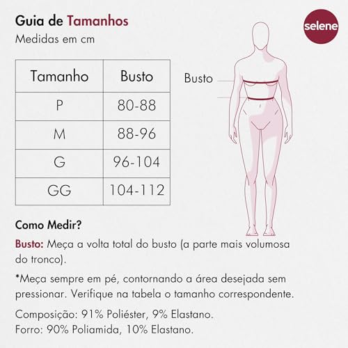 SELENE Top Academia Feminino 3D Bojo Removível Alta Sustentação, Marsala, M