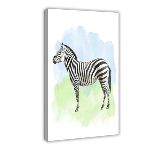 Peinture aquarelle animaux sauvages africains, lot de 12 affiches toile déco murale 40x61cm