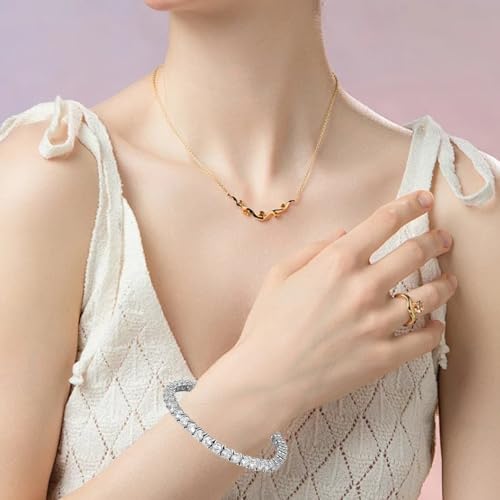 4mm Moissanite Tennis Bracelet, Moissanite Round Tennis Bracelet 18k White Gold Plated 925 Sterling Silver Bracelet Delicate Moissanite Bracelet Round Cut Moissanite Bracelet for Women Men Jewelry Gift4