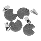 TOBBOMEY 4 Stück Tischdeckengewicht aus Marmor mit Metallclip Wiederverwendbare Tischdeckenklammern für Outdoor Picknick Familienessen und Party Windfeste Tischdecke Halterung Grau