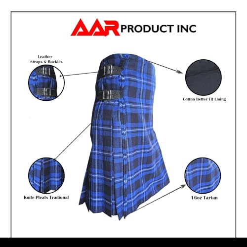 Image of AAR Mens Scottish Tartan Kilt - 13oz Highland Casual Kilt for Men - 11 Tartans