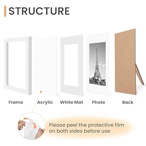 upsimples 8×10 Picture Frame Set of 10 Display Pictures 5×7 with Mat or 8×10 Without Mat Multi Photo Frames Collage for Wall or Tabletop Display White