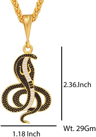 Gold Plated Big Size Goga Maharaj Snake Naag Dev Mikakari Snake/Snake Kaal Sarp Dosh Nivaran Pendant With Chain Necklace Jewellery For Men/Women_6 image 3