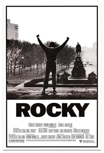 Rocky Poster con cita motivacional, póster de película, citas inspiradoras, impresiones de esperanza, pintura de arte, decoración moderna de pared, regalos (sin marco, 40 x 60 cm), pose de victoria de