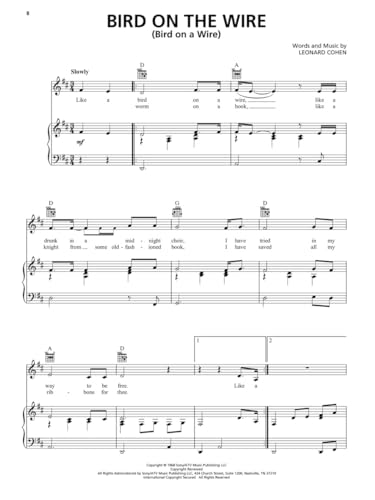 Leonard Cohen: Sheet Music Collection from 1967 to 2016 for Piano Vocal Guitar | Classic Songbook | Music Arrangements for Intermediate Players | Composer Anthology for Cohen Fans - Image 5