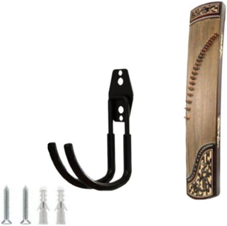 mkki Wall Mount Guzheng Hanger, Chinese Traditional Musical Instrument Zither Hook/Holder (Black)