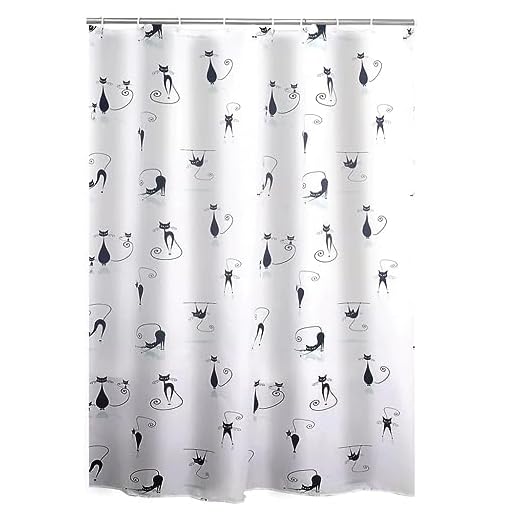 RIDDER 403230 duschdraperi textil ca 180 x 200 cm, katter