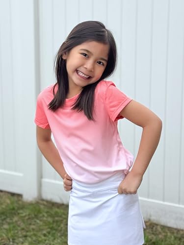 Stelle Girls Athletic Shirts Sports T-Shirt Crew Neck Summer Circular Bottom Basic Tee Tops for Kids Teen 5-15 Years3