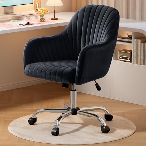 Warmiehomy Velvet Desk Chair for Home Office, Modern Adjustable Swivel