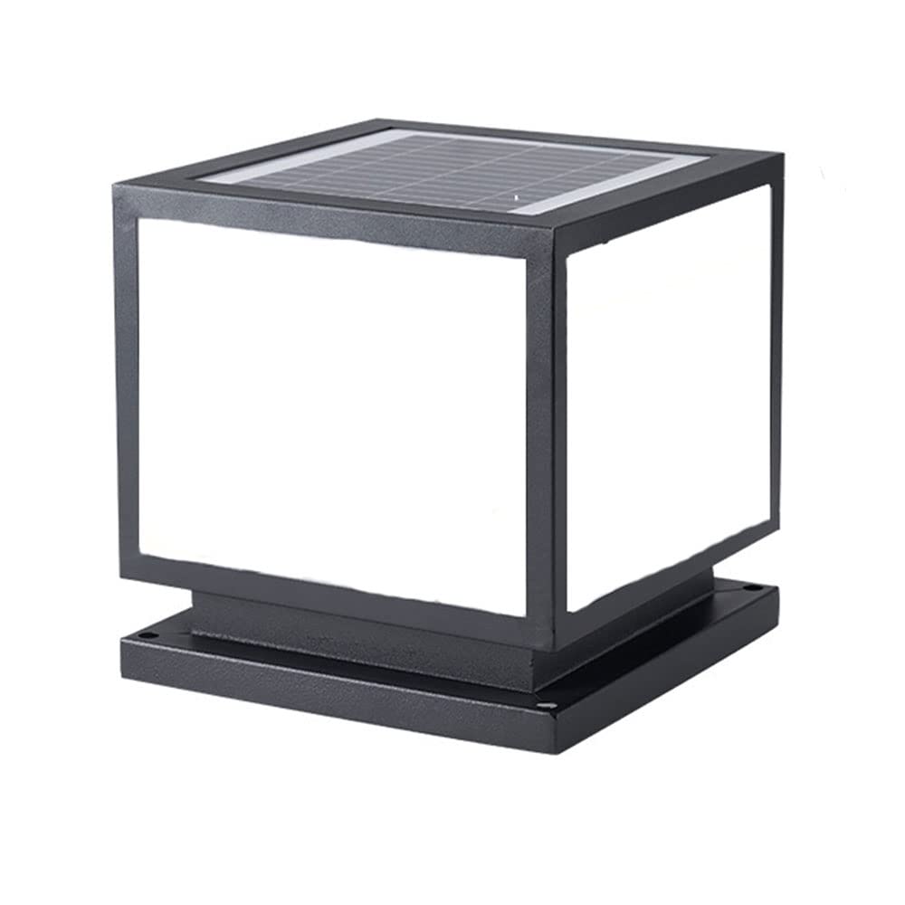 GTHTUHFD Solar Ip54 Waterproof Pillar Light Lawn Lamp Street Light Post Cap Light Outdoor Garden Led Column Light, With Pier Mount Base, For Garden, Post, Deck, Patio, Decor Or Fence D,30CM