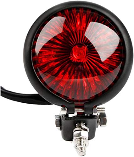 Rot 12V LED Schwarz Einstellbares Cafe Racer Stil Stopp-Rücklicht Motorräder Motorrad Brems-Hecklicht Rücklicht für Harley Chopper Bobber