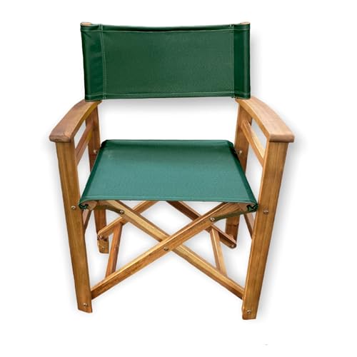 Patio Wise Classic Wooden Folding Director's Chair, 18-Inch Foldable Indoor/Outdoor Seat, Collapsible & Portable Style, 23.5