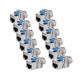 Cat8 Keystone ARLI 12 Cat.8.1 Keystone Jack RJ45 Buchse Modul 2000 MHz 40Gbit vollgeschirmt werkzeuglos für cat 8.1 STP Netzwerkkabel Einbaubuchse Patchpanel Verlegekabel Patchfeld Ethernet Anschluss