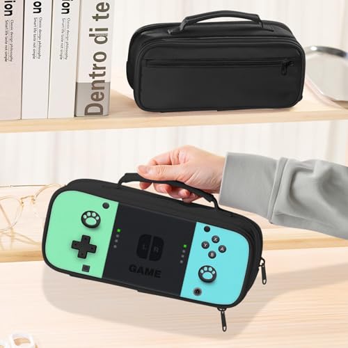 Image of TILYTADLY Large Pencil Case for Boys - Gamer Boys Pencil Pouch With Handle - Big Capacity Pen Box Pen Bag With Zipper Compartments, School Supplies Stationary Organizer for Kids Teens Adults