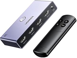 UGREEN HDMI 2.1 Przełącznik 8K@60Hz HDMI Rozdzielacz 3 w 1 Wyjście HDMI Przełącznik Obsługa VRR i ALLM, Dolby Vision, Kompatybilny z PS5, Xbox, Apple TV, DVD Odtwarzacz.