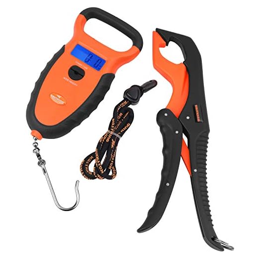 KastKing Waterproof Floating Digital Fishing Scale with No-Puncture Lip Gripper. Dual Mode - Pounds/Ounces & Kilograms. 0-50 Lbs/22.68 Kg, Lightweight ABS Frame, Non-Slip Handle