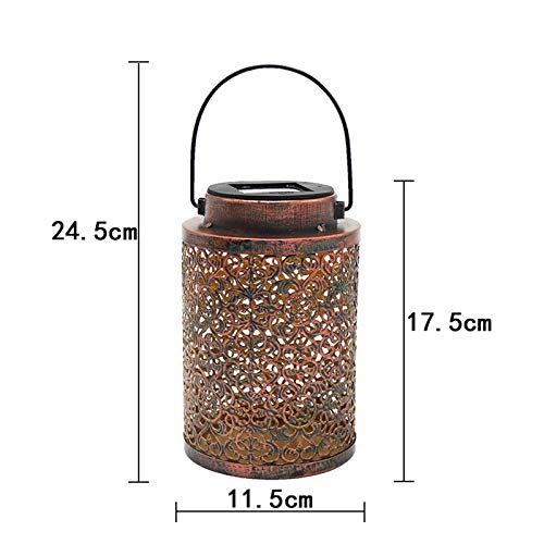 homozy Luz Solar de Energia Solar À Prova D' Água Pendurado Black Metal Lanterna Solar para Jardim