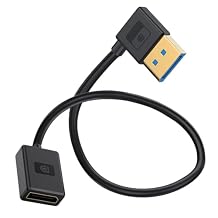 Right Angle Displayport 1.4 Extension Cable, 90 Degree DP Male to Female Cable 8K/60Hz, 4k/144Hz, Short Display Port 32.4Gbps for Gaming Monitor, TV, PC, Laptop Left