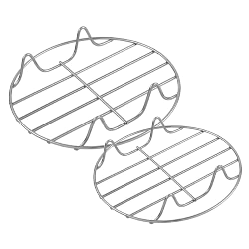 DECORNIJIA 2個 多機能ステンレス製蒸し台 耐熱冷却ラック 卵用蒸しスタンド 鍋置き台 キッチン調理補助ツール