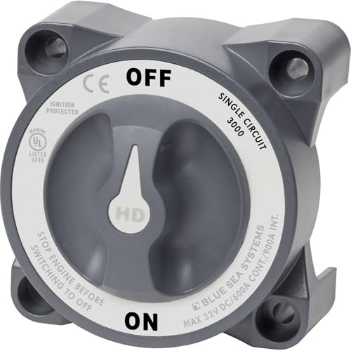 Blue Sea Systems 3000 HD-Series Heavy Duty On-Off Battery Switch Grey by Blue Sea Systems - Used condition - US$63.05