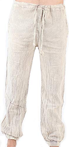 BUDDHA arts&more Stone Washed Hose aus Nepal Einheitsgröße Baumwolle Handarbeit (Natur) Cover