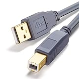 Printer Cable 15 ft, JewMod USB Printer Cable USB 2.0 Type A Male to Type B Male Printer Scanner Cable for HP, Canon, Lexmark, Epson, Dell, Xerox, Samsung etc.