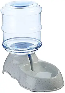 SKYBORN Born To Fly Dog Water Dispenser with Stand for Dog, cat, Puppy, pet Water Feeder Plastic Portable Automatic ,self-Dispensing Gravity pet Waterer [3.5 litres] [White & Transparent]