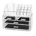 Unique Home New Design Bottom Layer Increase Fits Most Conceal Acrylic Makeup Organizer and Cosmetic Make Up Organizer Countertop Storage Box Brush Holder Clear Jewelry Organizer Bathroom Vanity Tray
