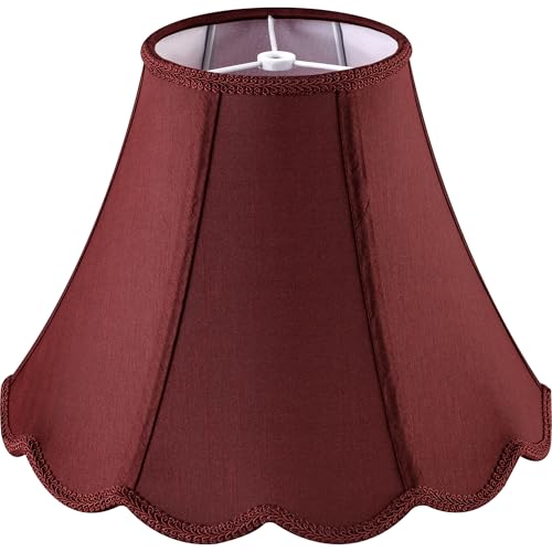 GOSO Set of 1 Elegant Leaf Scalloped Lamp Shade Burgundy,