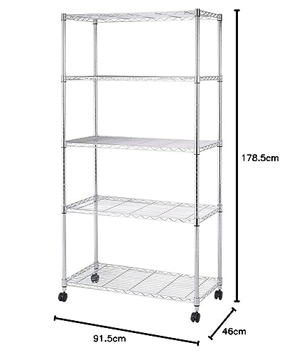 ドウシシャ 棚 ルミナス互換 メタルルミナスラック 幅90 5段 EL25-90185